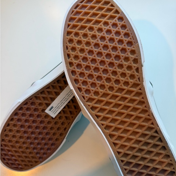 Vans Black Slip-Ons with White Floral Pattern